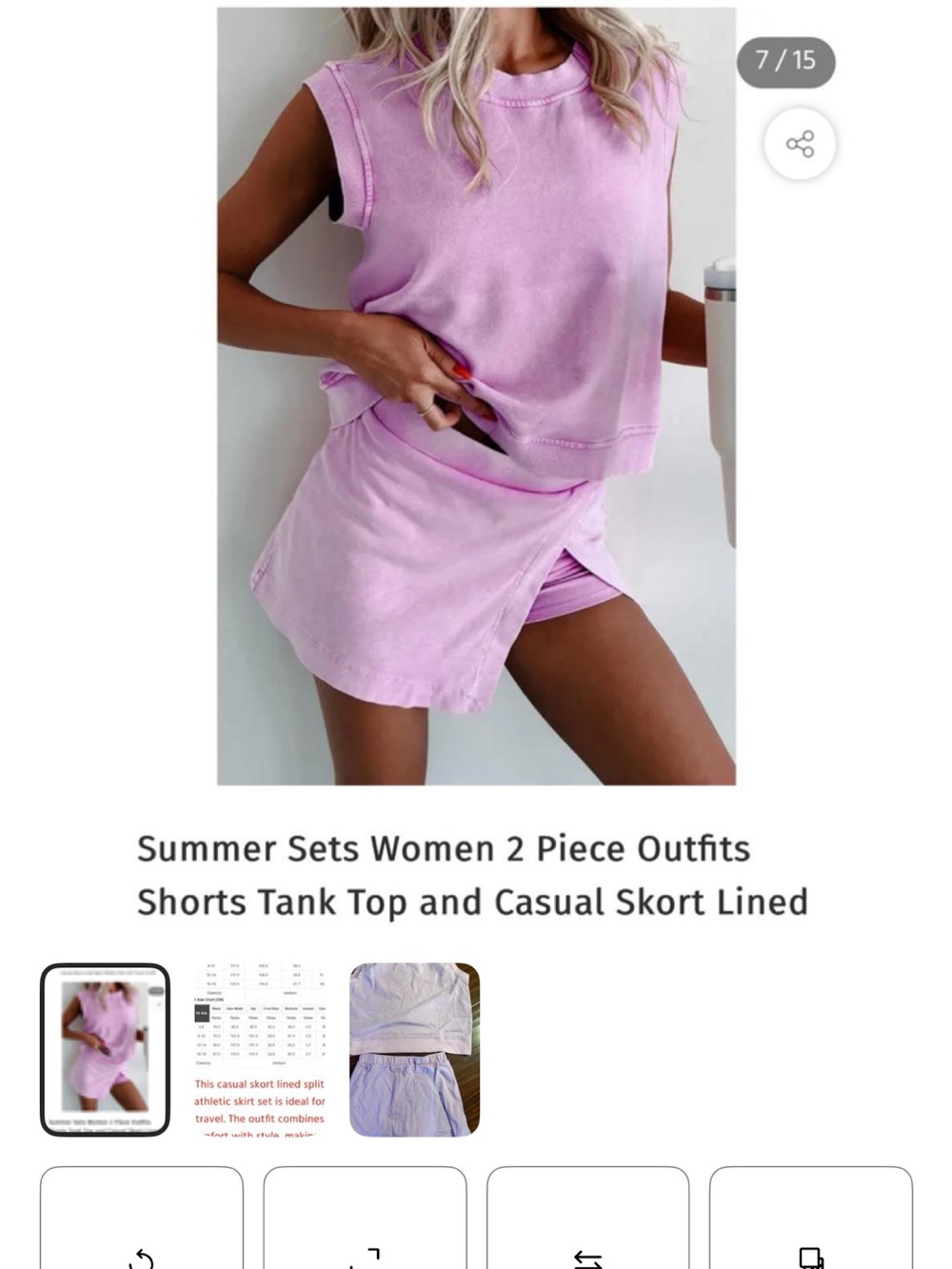 Women’s Two-Piece Skort Set — Pink Make an offer !